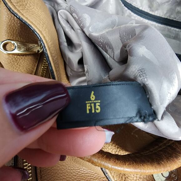 Rebecca Minkoff Pebbled Leather Camel Brown V-Zipper Hobo Shoulder Bag - Picture 8 of 15